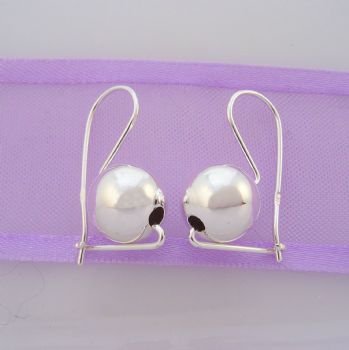 STERLING SILVER 8mm EUROBALL EARRINGS