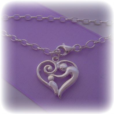 STERLING SILVER MOTHER BABY CHILD CHARM BELCH BRACELET