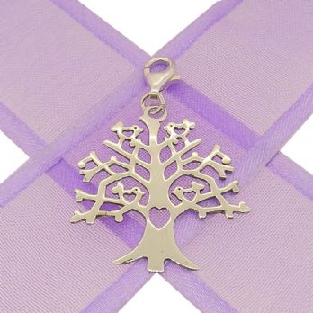 STERLING SILVER 24mm TREE OF LIFE CLIP ON CHARM PENDANT -KB85