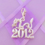 STERLING SILVER CHINESE 2012 YEAR OF THE DRAGON CLIP ON CHARM -HR-SN2012DRAGON