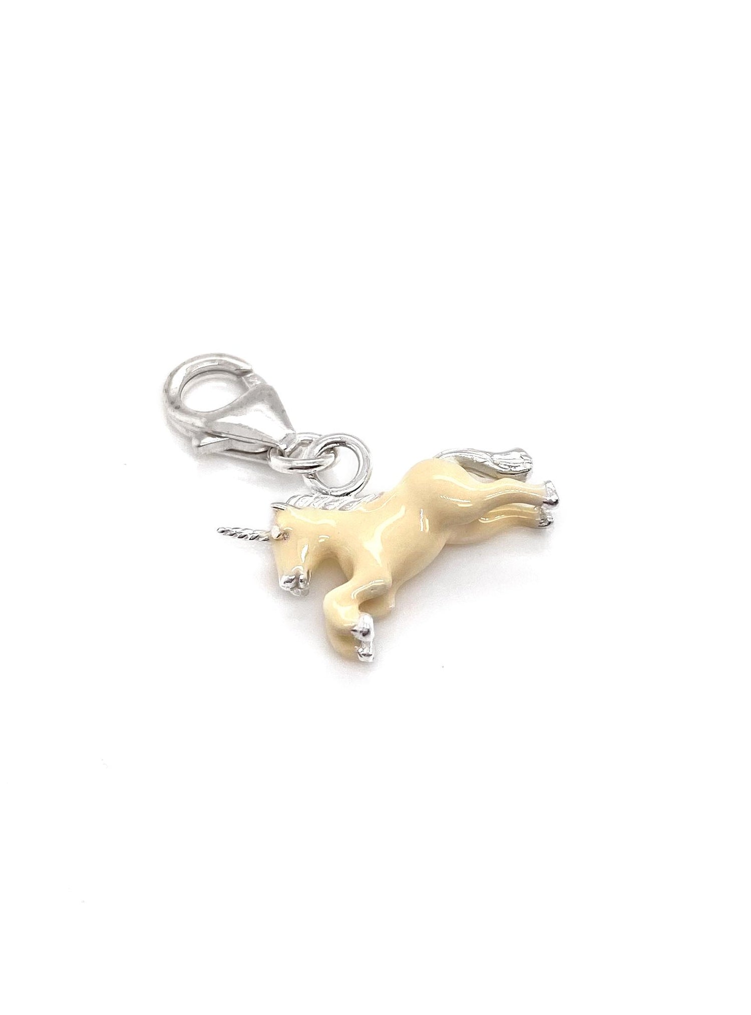 Sterling Silver 15mm Unicorn Clip on Charm