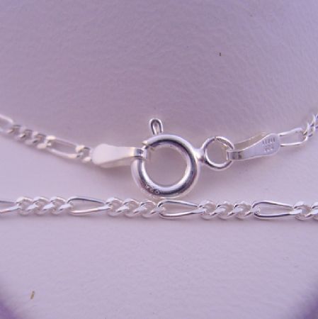 UNISEX 55cm 1.8mm STERLING SILVER FIGARO CURB NECKLACE