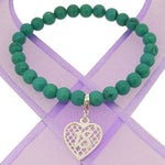 6mm BEADED STERLING SILVER CHARM BRACELET 18th Birthday Heart -BLET-SS-6mmBead-HR2381