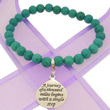 6mm BEADED STERLING SILVER CHARM BRACELET Journey -BLET-SS-6mmBead-Journey