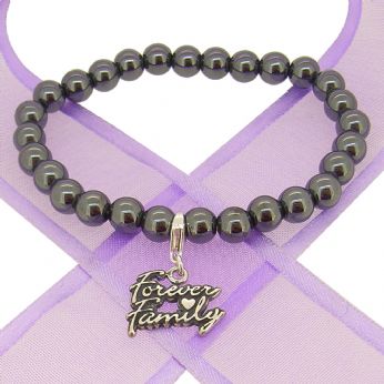6mm BEADED STERLING SILVER CHARM BRACELET Forever Family - BLET-SS-6mmBead-BLET-SS-6mmBead-KB105
