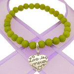 6mm BEADED STERLING SILVER CHARM BRACELET Love is Forever -BLET-SS-6mmBead-LoveisForever