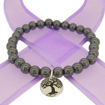 6mm BEADED STERLING SILVER CHARM BRACELET Tree of Life- BLET-SS-6mmBead-TOL