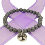 6mm BEADED STERLING SILVER CHARM BRACELET Tree of Life- BLET-SS-6mmBead-TOL