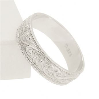 SOLID STERLING SILVER 5mm FILIGREE DESIGN RING