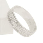 SOLID STERLING SILVER 5mm FILIGREE DESIGN RING