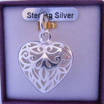 STERLING SILVER 20MM FILIGREE HEART PENDANT