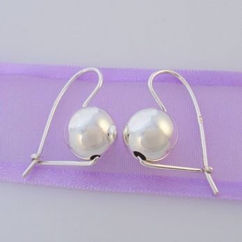 STERLING SILVER 10mm EUROBALL EARRINGS
