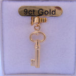 9CT GOLD 8mm x 20mm KEY CHARM PENDANT 21st BIRTHDAY KEY