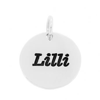 STERLING SILVER 16mm PERSONALISED CIRCLE PENDANT
