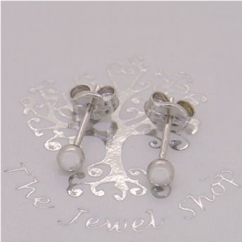 9CT WHITE GOLD 3mm BALL STUD DESIGN EARRINGS