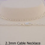 STERLING SILVER 2.3mm CABLE CHAIN NECKLACE -N-925-LCA60