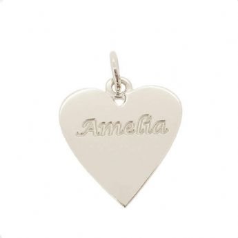 STERLING SILVER 16mm PERSONALISED HEART NAME PENDANT