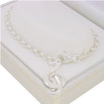 STERLING SILVER OVAL BELCHER MUSIC TREBLE NOTE CHARM BRACELET ALL SIZES 12cm - 21cm
