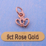 9CT ROSE GOLD SMALL TWIN HEARTS CHARM