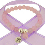 TEENAGER ADULT 8mm BEADED STERLING SILVER CHARM BRACELET ROSE QUARTZ -BLET-8mmBead-RoseQuatz