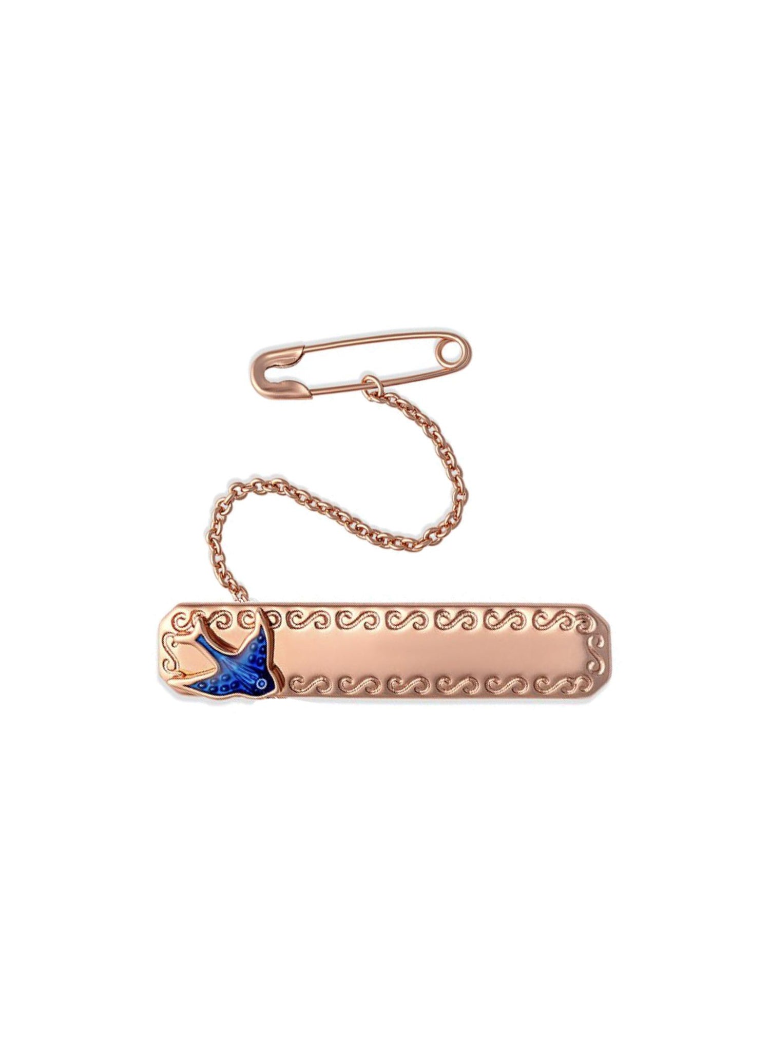 Hard Rose Gold Plated Bluebird of Happiness Baby Brooch