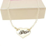 STERLING SILVER 12mm PERSONALISED HEART NECKLACE