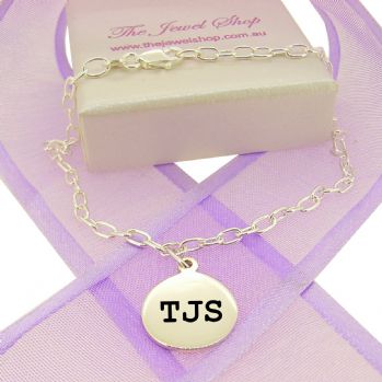 STERLING SILVER PERSONALISED 12mm COIN BRACELET