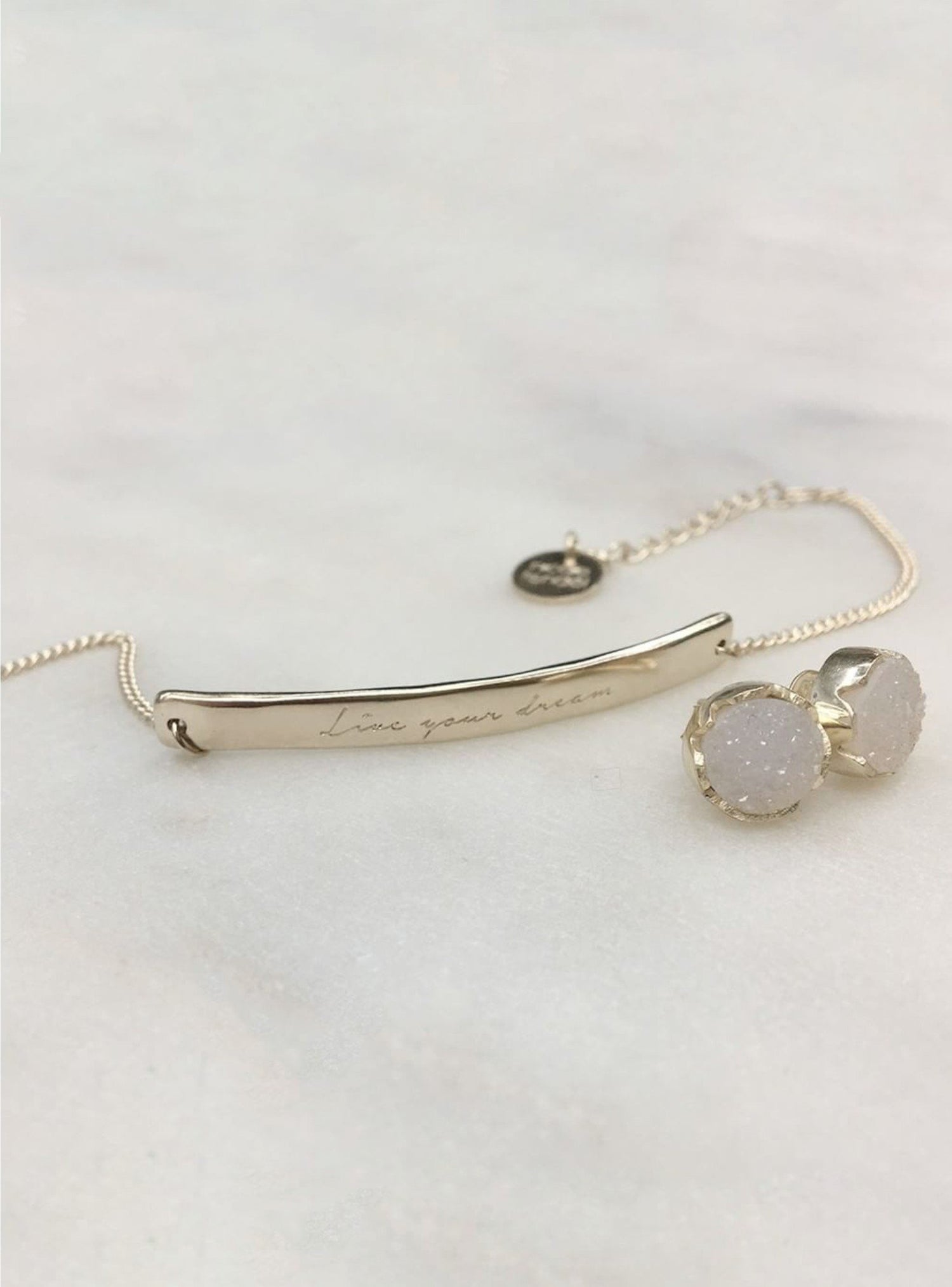 Nicole Fendel Soft Gold Willow Organic Live Your Dream Bar Bracelet