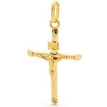 9CT YELLOW GOLD INRI CRUCIFIX CROSS PENDANT 17.5mm x 29mm OB-X023
