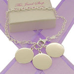 STERLING SILVER PERSONALISED 16mm COIN BRACELET