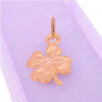 9CT ROSE GOLD GOOD LUCK LUCKY FOUR LEAF CLOVER CHARM PENDANT