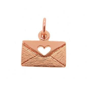9CT ROSE GOLD 13mm x 8mm LOVE HEART LETTER PENDANT CHARM