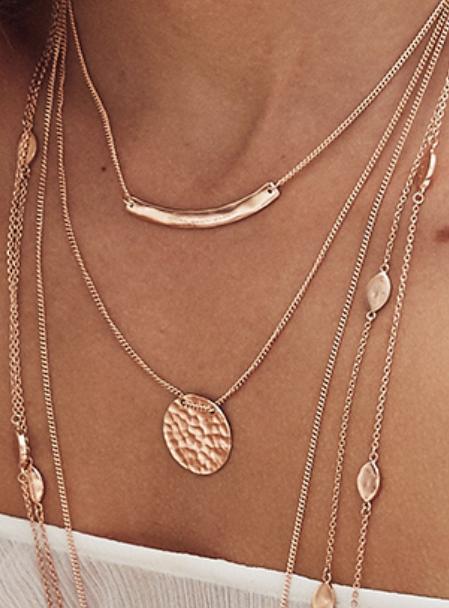 Nicole Fendel Rose Gold Willow Organic Live Your Dream Bar Pendant