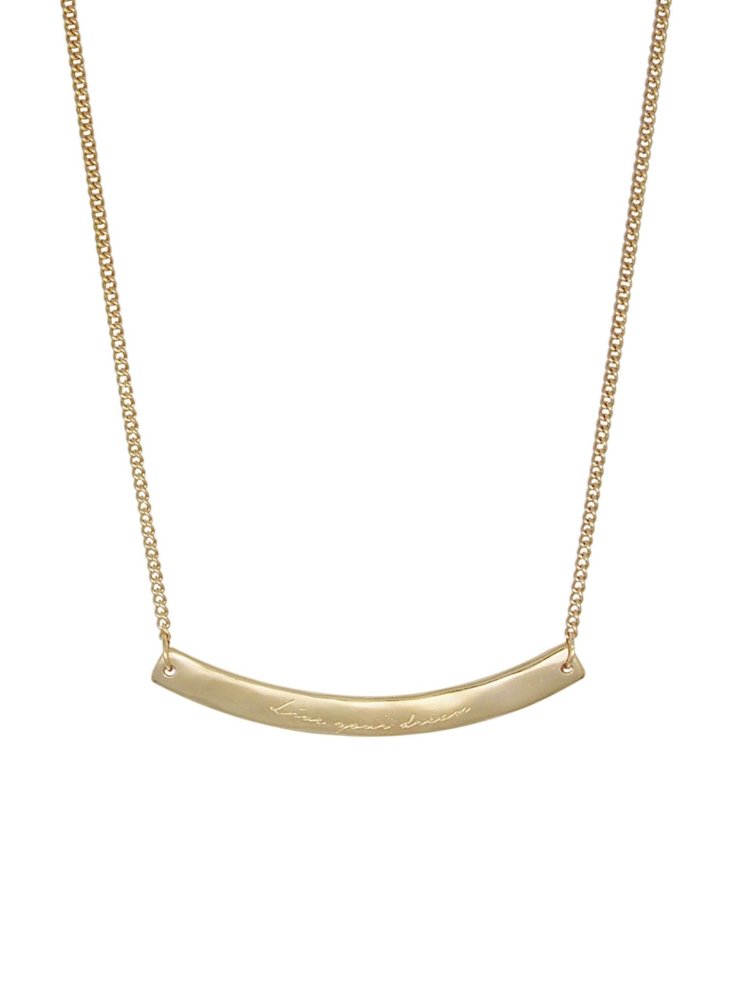Nicole Fendel Soft Gold Willow Organic Live Your Dream Bar Pendant