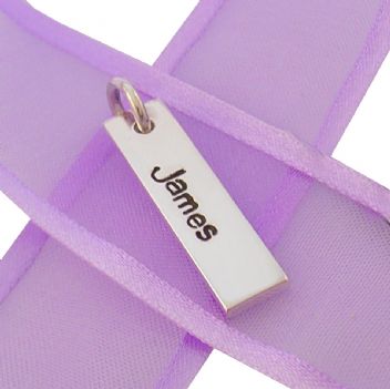 STERLING SILVER MENS and UNISEX SMALL 7mm x 28mm LOVE DROP TAG PERSONALISED NAME DESIGN -DT-7mm x 28mm-SS