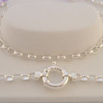 STERLING SILVER 4.5mm OVAL BELCHER BOLT RING BRACELET -BLET-4.5mm-SS-BO3
