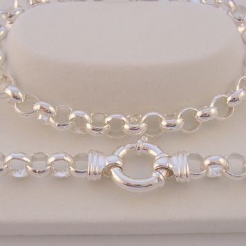 STERLING SILVER 4.7mm BELCHER BOLT RING BRACELET -BLET-4.7mm -SS-B3
