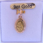 9CT GOLD ST CHRISTOPHER PATRON TRAVEL SAINT PENDANT