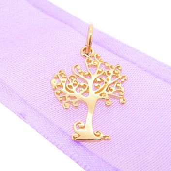 9CT GOLD 14mm x 20mm TREE OF LIFE CHARM PENDANT