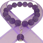 TEENAGER ADULT 12mm BEADED STERLING SILVER CHARM BRACELET AMETHYST -BLET-12mmAMETH-BallDrops