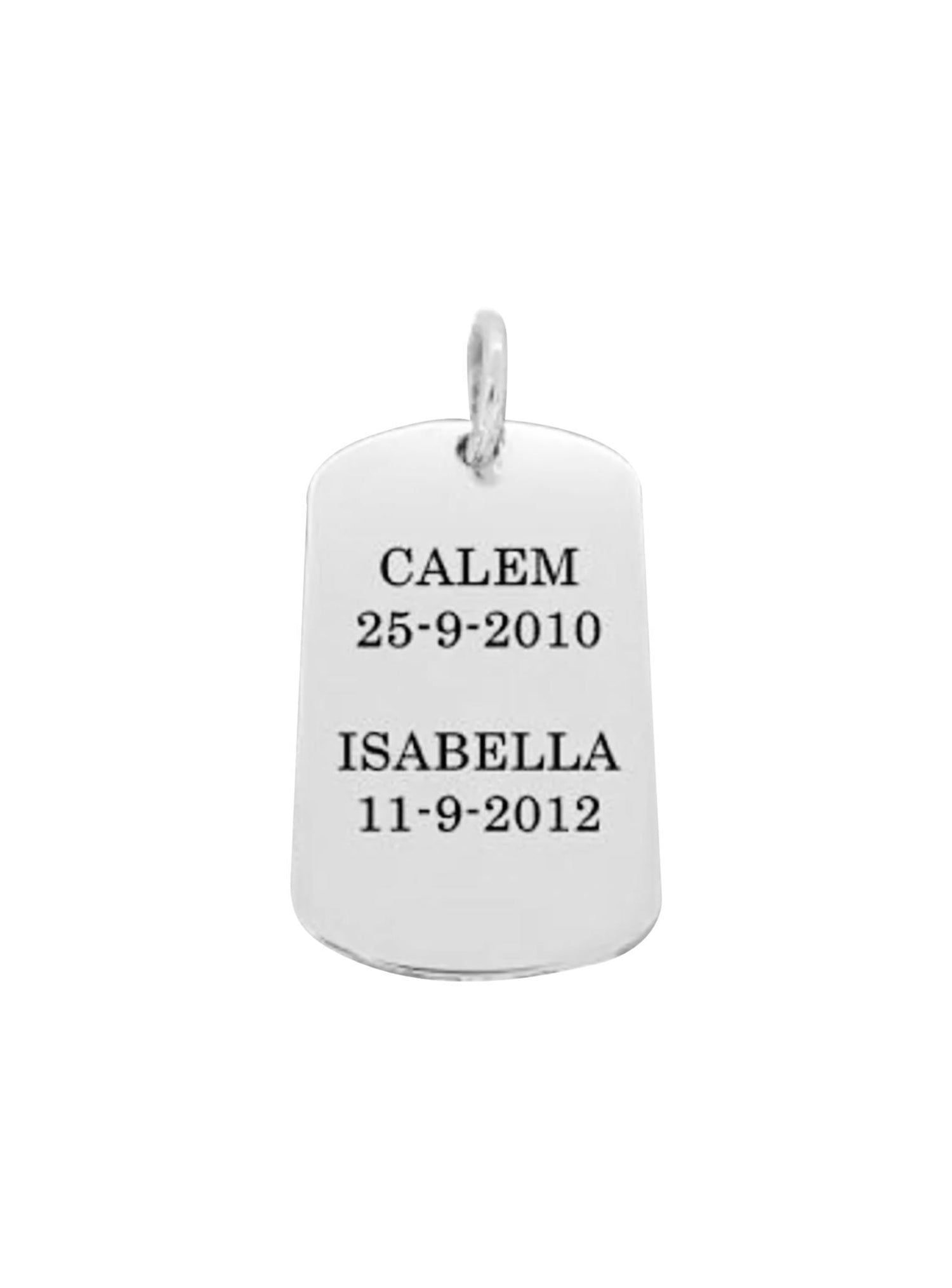 Sterling Silver Mens and Unisex 18mm X 30mm Medium Tag Personalised Name Design -Dt-18mm X 30mm