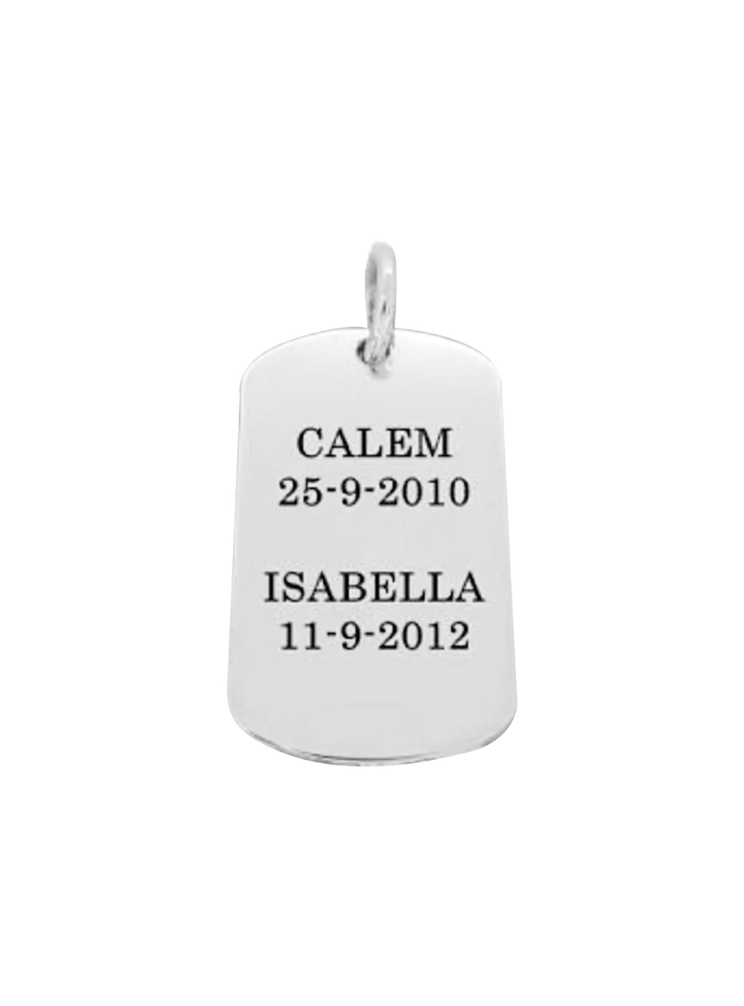 Sterling Silver Mens and Unisex 18mm X 30mm Medium Tag Personalised Name Design -Dt-18mm X 30mm
