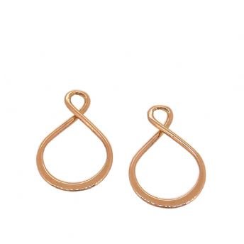 9CT ROSE GOLD TWO INFINITE LOVE INFINITY CHARMS for SLEEPER EARRINGS