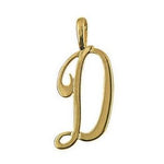 9CT GOLD 24mm ALPHABET INITIAL D PENDANT Available in 9ct Yellow White or Rose Gold