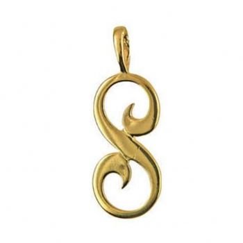 9CT GOLD 24mm ALPHABET INITIAL S PENDANT Available in 9ct Yellow White or Rose Gold
