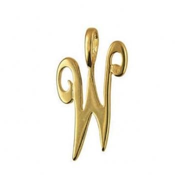 9CT GOLD 24mm ALPHABET INITIAL W PENDANT Available in 9ct Yellow White or Rose Gold