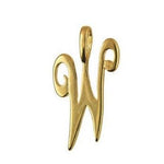 9CT GOLD 24mm ALPHABET INITIAL W PENDANT Available in 9ct Yellow White or Rose Gold