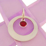 STERLING SILVER 25mm CIRCLE OF LIFE PERSONALISED BIRTHSTONE NAME PENDANT --25mm-BIRTHSTONE