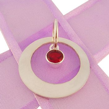 STERLING SILVER 25mm CIRCLE OF LIFE PERSONALISED BIRTHSTONE NAME PENDANT --25mm-BIRTHSTONE
