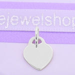 9CT WHITE GOLD 9.5mm x 12mm BABY LOVE HEART TAG CHARM